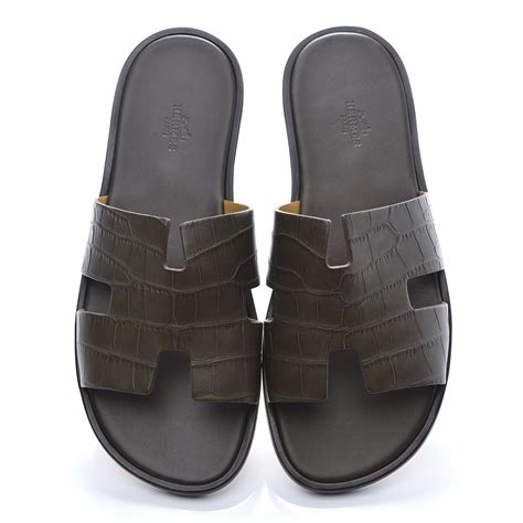 hermes izmir sandals crocodile|Hermes izmir slippers for men.